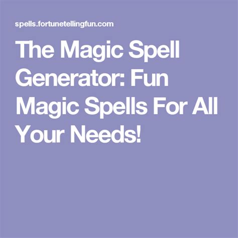 Sorcery spell generator